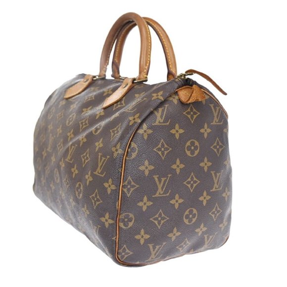 LOUIS VUITTON Speedy 30 Travel Hand Bag Monogram Leather Brown - Picture 14 of 16